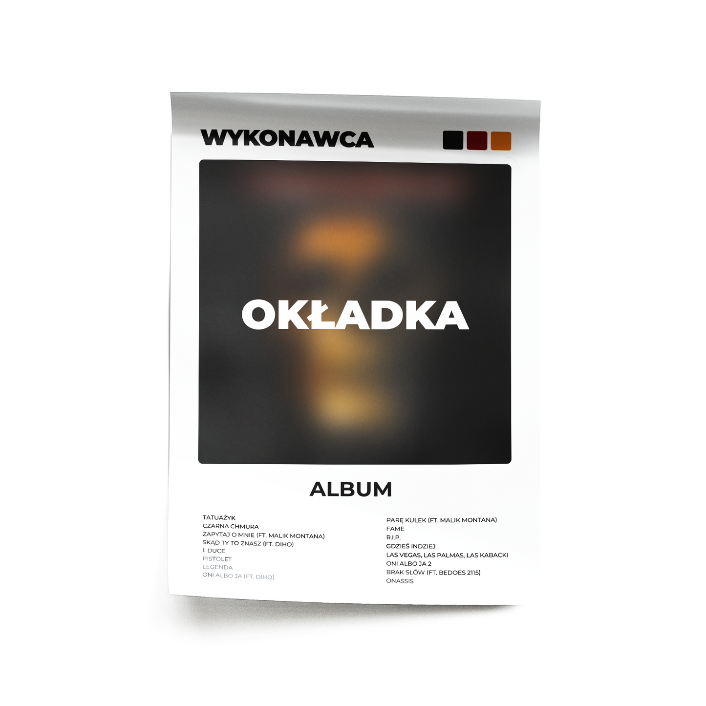 Plakat z własnym albumem 1.1