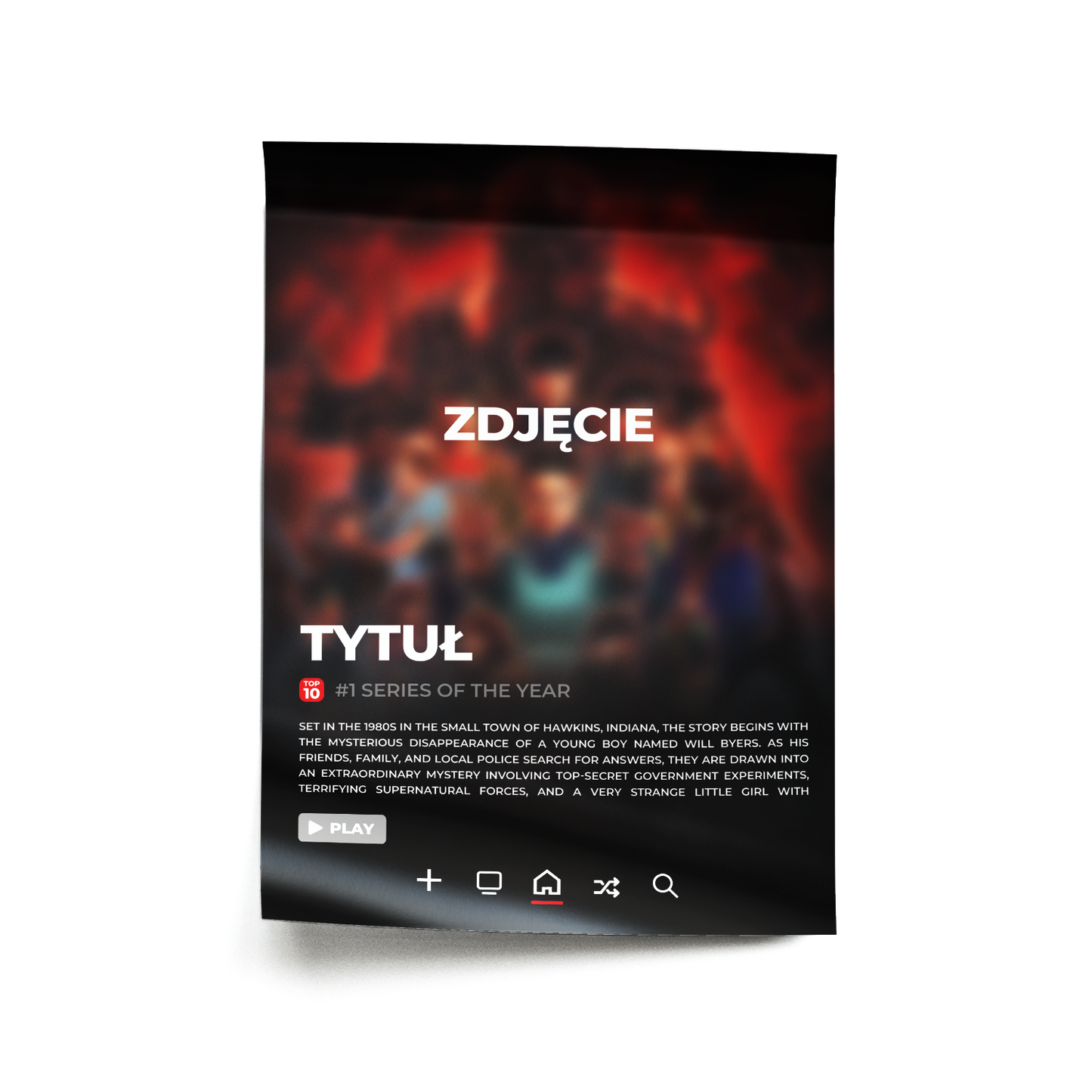 Plakat z własnym Serialem / Filmem Netflix