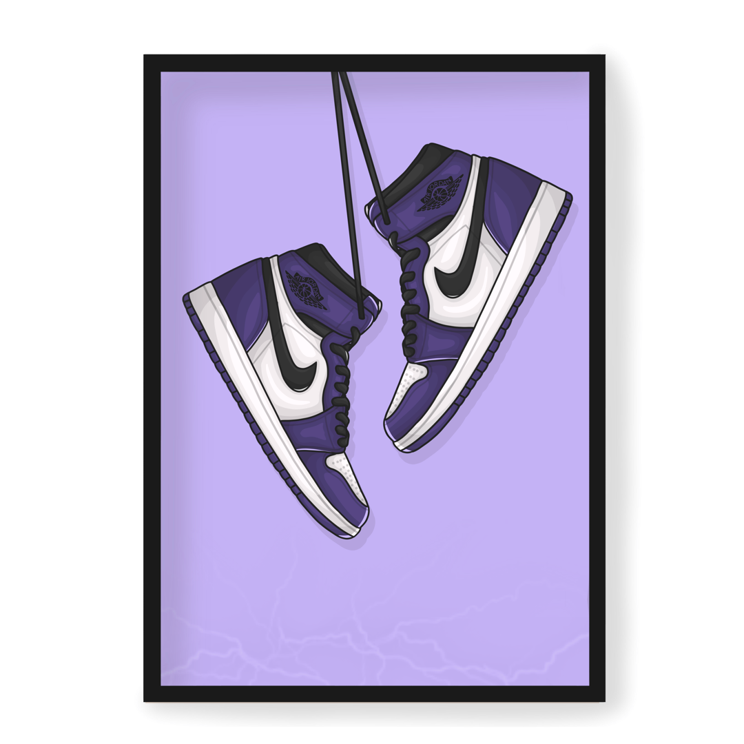 Poster Jordan 1 Retro High Court Lila Weiß
