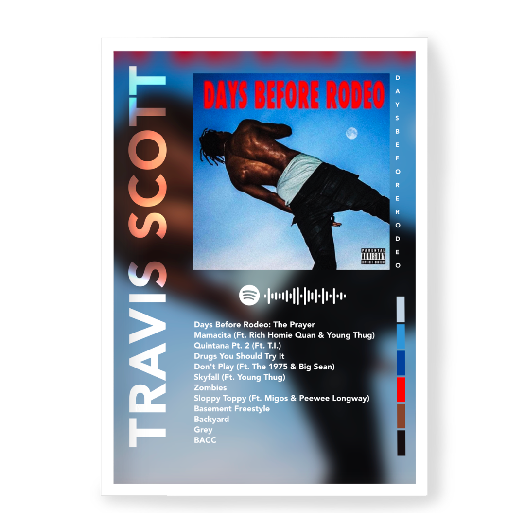 Poster Travis Scott Days Before Rodeo