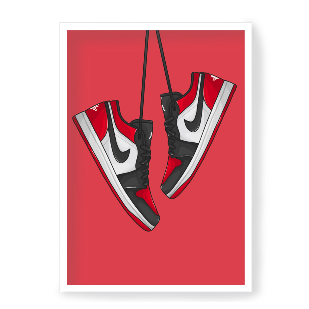 Poster Jordan 1 Low Bred Toe