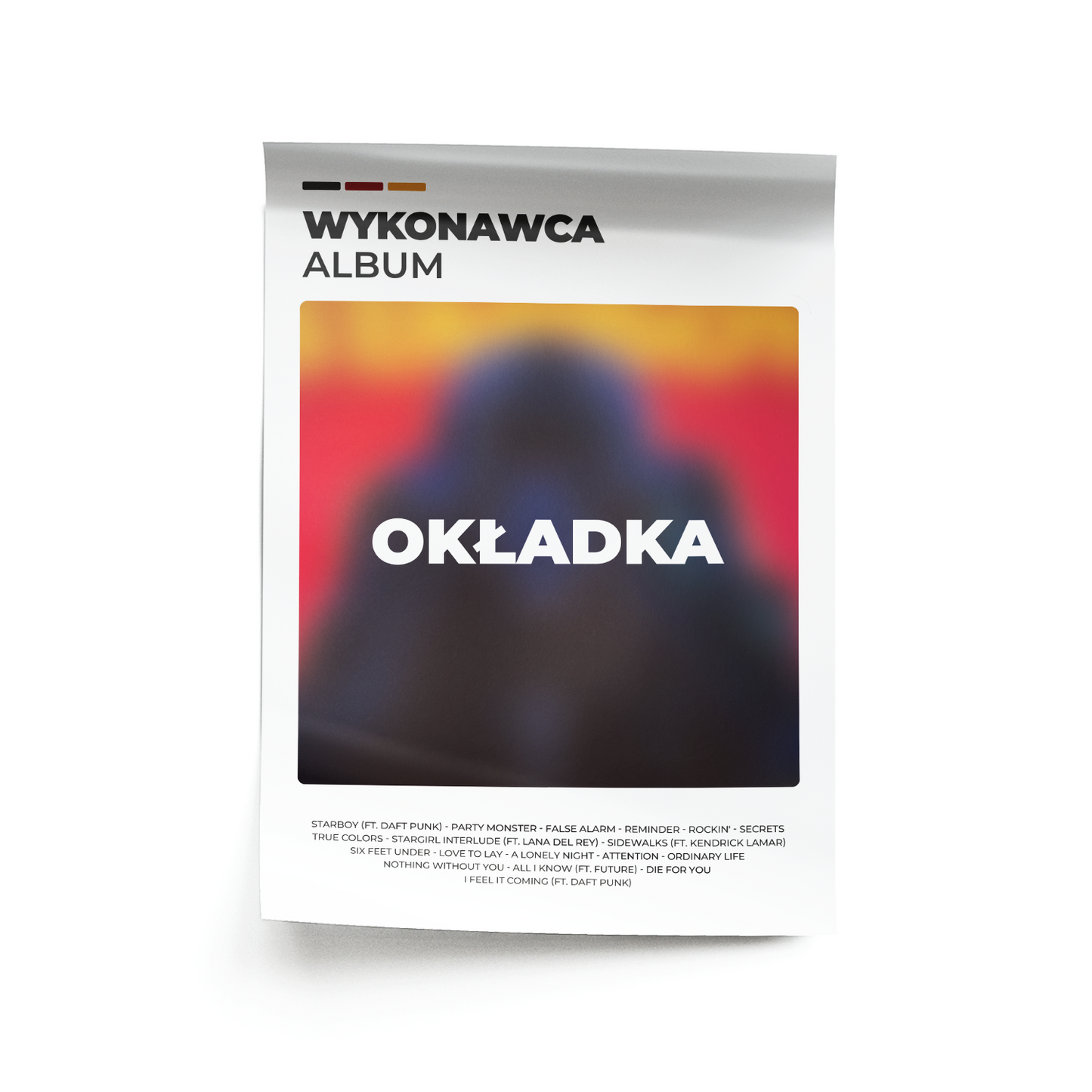 Plakat z własnym albumem 2.1