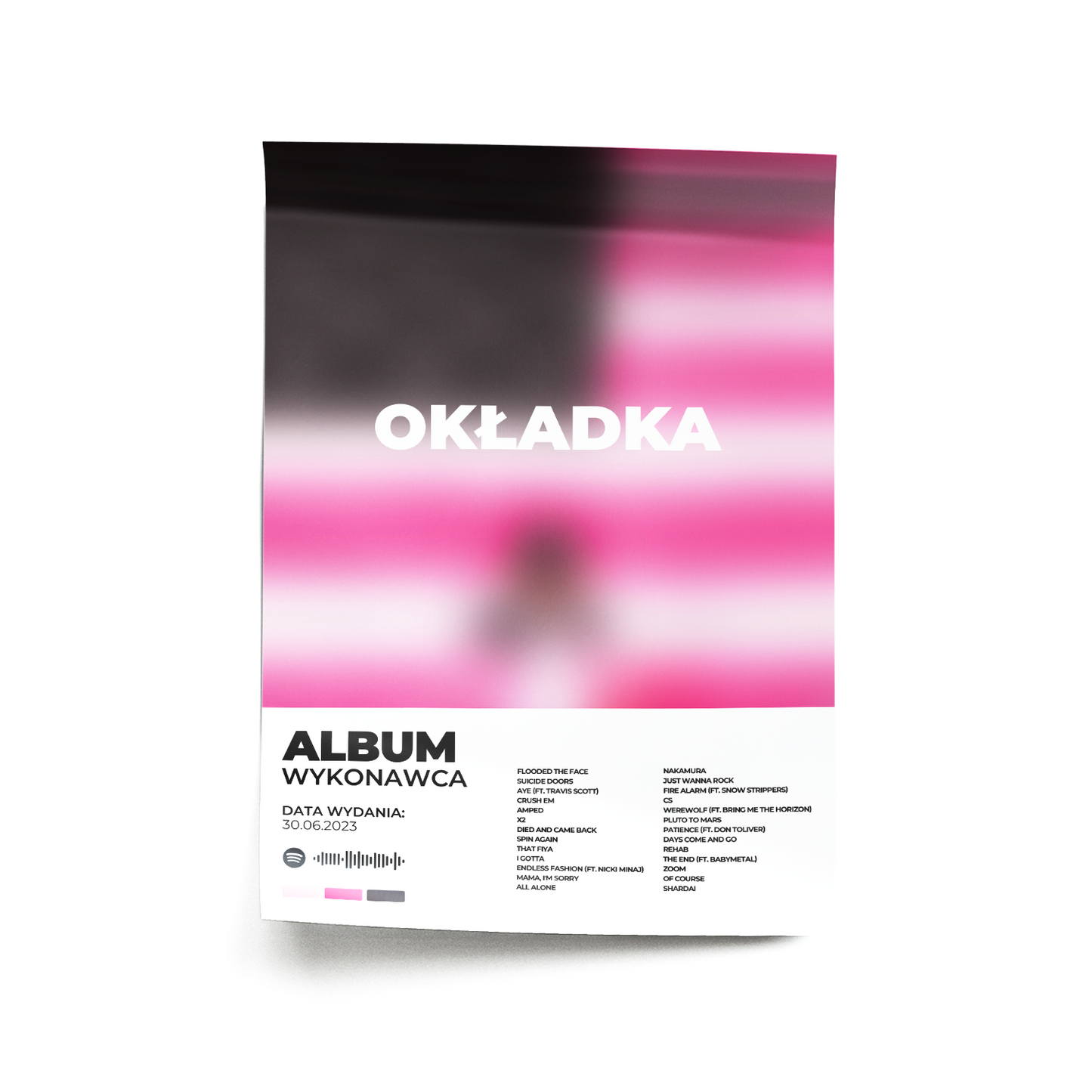 Plakat z własnym albumem 3.1