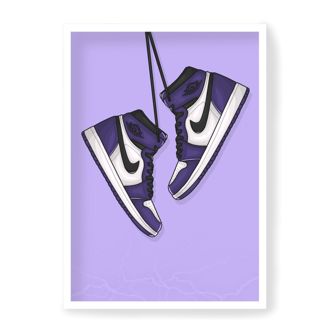 Poster Jordan 1 Retro High Court Purple White