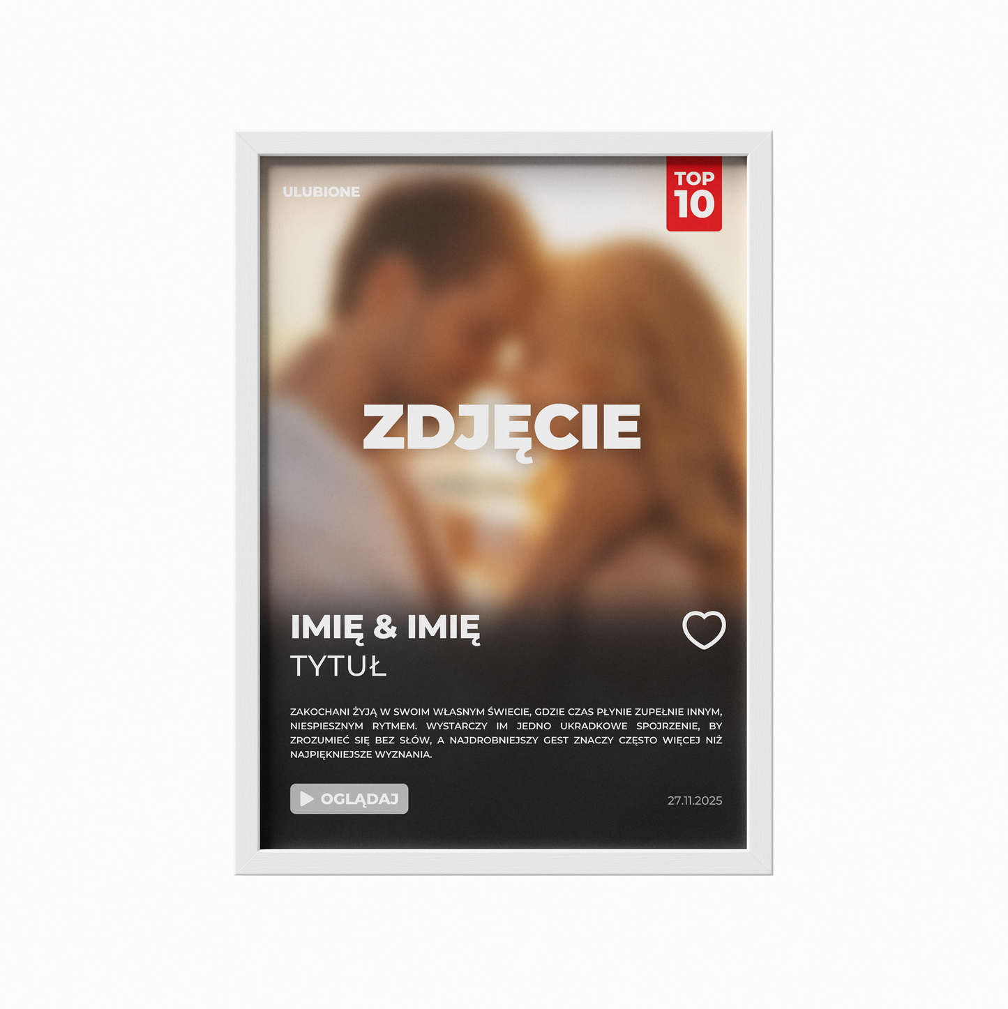 Plakat z własnym zdjęciem Film Dla par