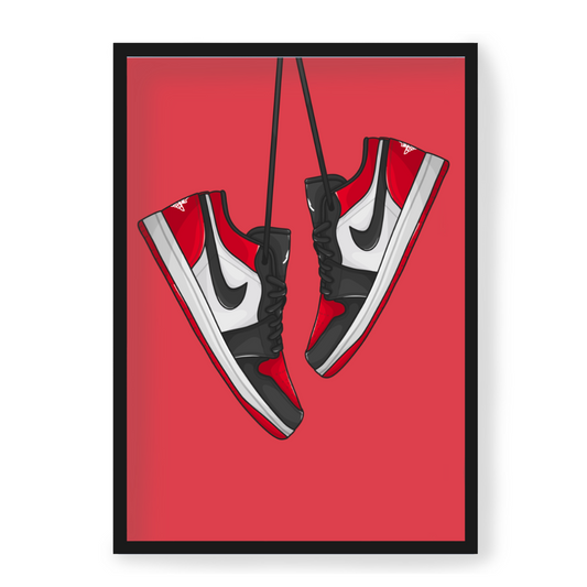 Poster Jordan 1 Low Bred Toe